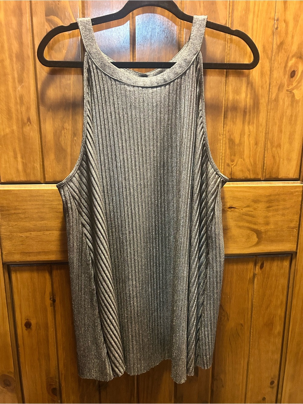 torrid Silver Metallic Ribbed Tank